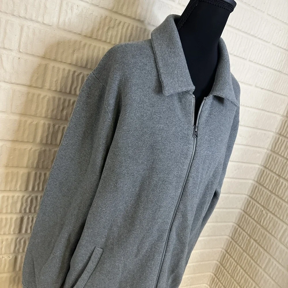 NWT J. Crew Men's Sz L Heather Gray Cotton Milano-Stitch Coach Sweater Jacket